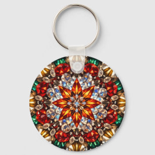 Gem Kaleidoscope Mandala – Porte-clés scintillant