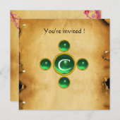 Gem-kruis 1e Heilige Communie / Christening groen Kaart (Voorkant / Achterkant)