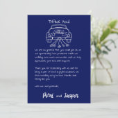 Gem & Pen Bedankt Card Royal Blue Kaart (Staand voorkant)