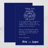 Gem & Pen Bedankt Card Royal Blue Kaart (Voorkant / Achterkant)