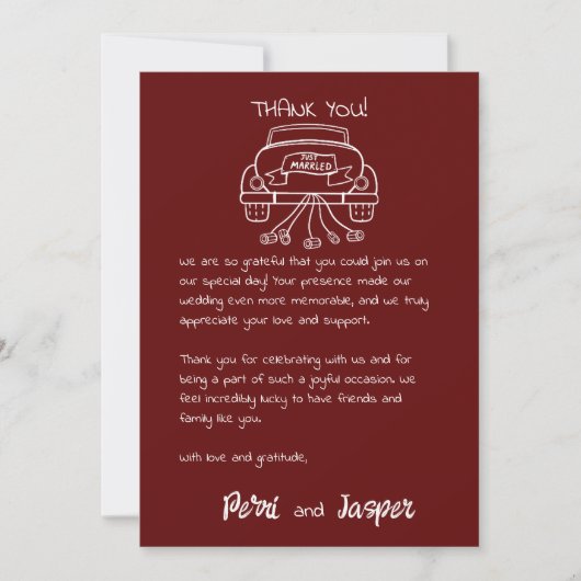 Gem & Pen Carte de remerciements Ruby (Devant)