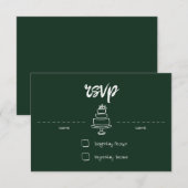Gem & Pen RSVP-kaart Emerald RSVP Kaartje (Voorkant / Achterkant)