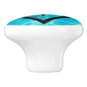 Gem Stone, Blue Larimar en Black Onyx Ornament Keramische Knop (Zijkant)