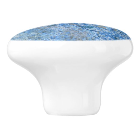 Gem Stone Pattern, Blue Bahia Granite Keramische Knop (Zijkant)