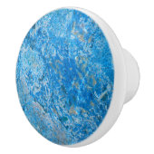 Gem Stone Pattern, Blue Bahia Granite Keramische Knop (Rechts)