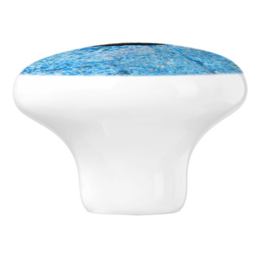 Gem Stone Pattern, Blue Granite & Black Onyx Keramische Knop (Zijkant)