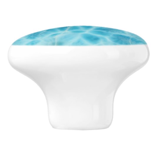 Gem Stone Pattern, Blue Larimar / Atlantis Stone Keramische Knop (Zijkant)