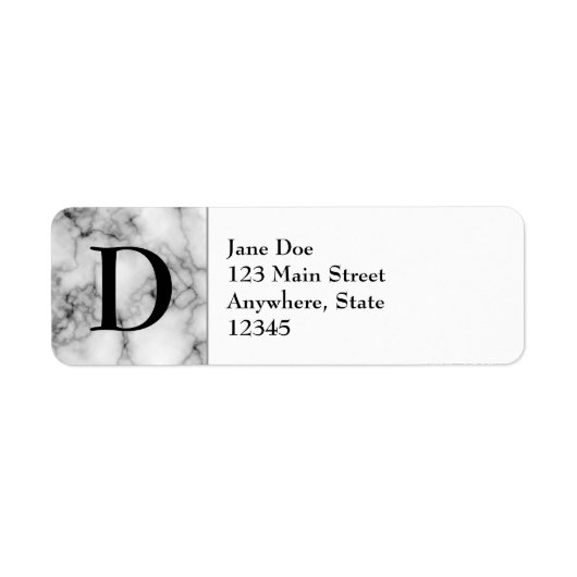 Gem Stone Pattern, Grey / Grey Marble & Monogram Etiket (Voorkant)