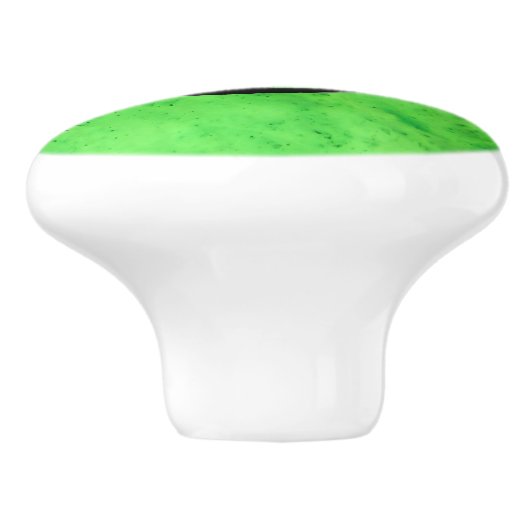 Gem Stone Pattern, Lime Green Jade & Black Onyx Keramische Knop (Zijkant)