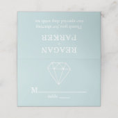 Gem Stones Custom Pastel Blue Weddenschap (Buitenkant ongevouwen)