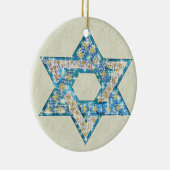 Gem versierde ster van David Keramisch Ornament (Rechts)