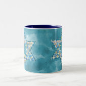 Gem versierde ster van David Tweekleurige Koffiemok (Center)