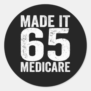Gemaakt Het 65 Medicare Ondersteuning Ouderdom Sen Ronde Sticker