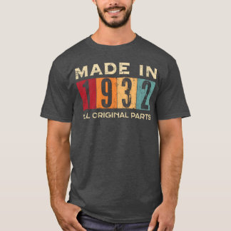 Gemaakt in 1932 90ste verjaardag 90 Alle originele T-shirt