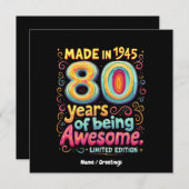 Gemaakt in 1945, 80 jaar geweldig zijn kaart (Voorkant / Achterkant)