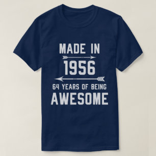 Gemaakt in 1956 64 jaar Geweldige Mannen Vrouwen T-shirt