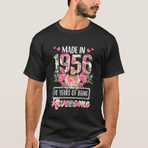 Gemaakt in 1956 Bloem 70ste Verjaardag Cadeaus 70 T-shirt