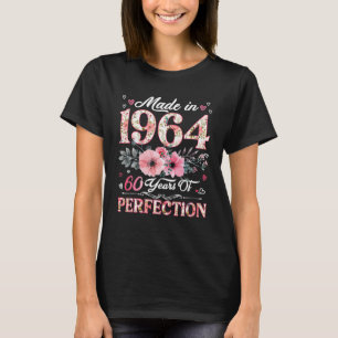 Gemaakt in 1964 Bloemen 60 jaar oud 60e verjaardag T-shirt