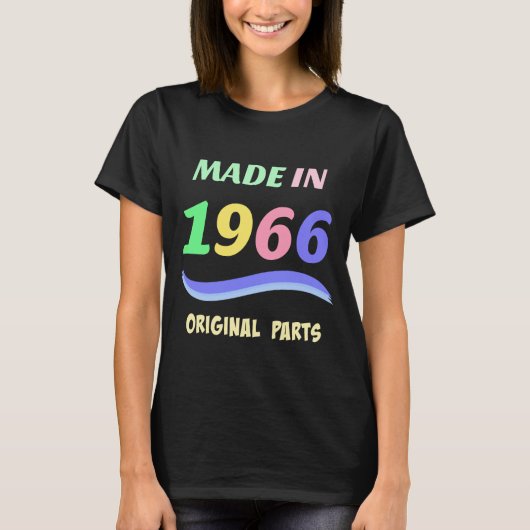 Gemaakt in 1966, kleurrijk tekstontwerp t-shirt (Voorkant)