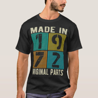 Gemaakt in 1972, Retro Original Parts, geboren in T-shirt