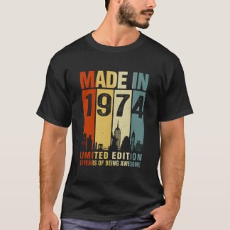 Gemaakt in 1974 49 jaar geweldig zijn t-shirt