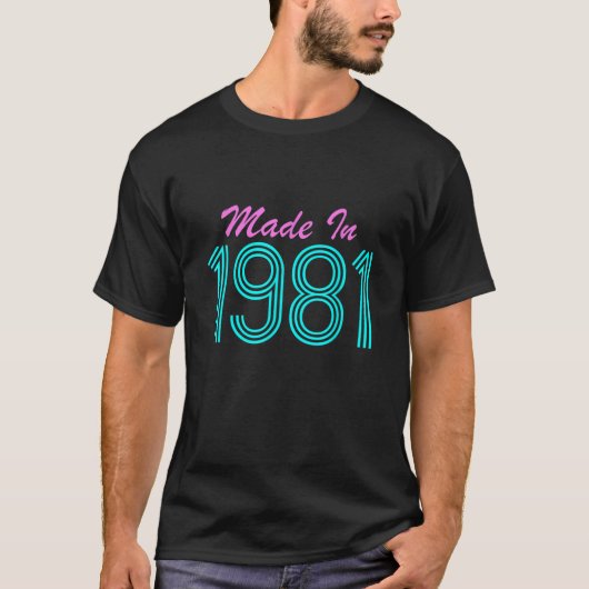Gemaakt in 1981 Cool Retro t shirt Funny 80s tshir (Voorkant)