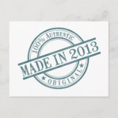 Gemaakt in 2013 Geboortejaar Ronde Rubber Stempel Briefkaart (Voorkant)