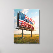 Gemaakt in Amerika Billboard in een land veld Canvas Afdruk (Voorkant)