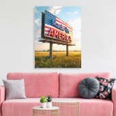 Gemaakt in Amerika Billboard in een land veld Canvas Afdruk (Insitu (Woonkamer))