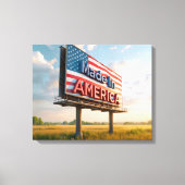 Gemaakt in Amerika Billboard in een land veld Canvas Afdruk (Voorkant)
