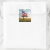 Gemaakt in Amerika Billboard in een land veld Vierkante Sticker (Tas)