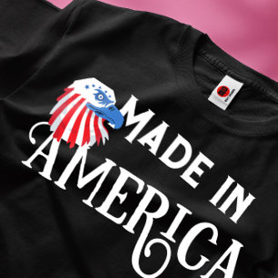 Gemaakt in Amerika Bold Eagle rood wit en blauw T-shirt