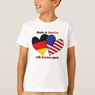 gemaakt in amerika met duitse onderdelen t-shirt