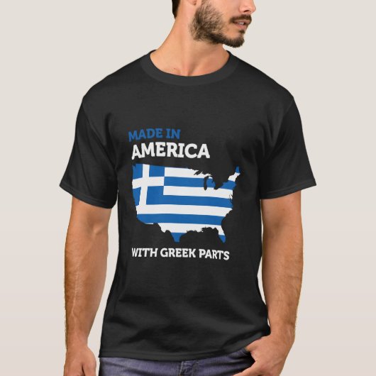 Gemaakt in Amerika met Griekse delen Amerikaans Gr T-shirt (Voorkant)