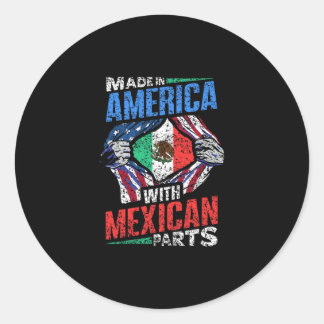 Gemaakt in Amerika met Mexicaanse onderdelen Count Ronde Sticker