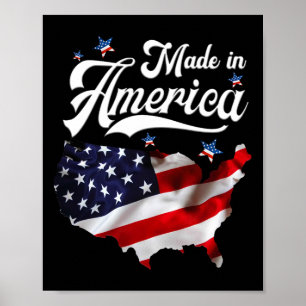 Gemaakt in Amerika - Patriottische Amerikaanse vla Poster