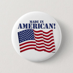 GEMAAKT IN AMERIKA! RONDE BUTTON 5,7 CM