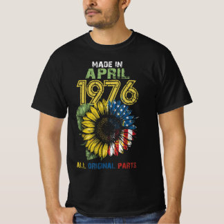 Gemaakt in april 1976 alle oorspronkelijke onderde t-shirt