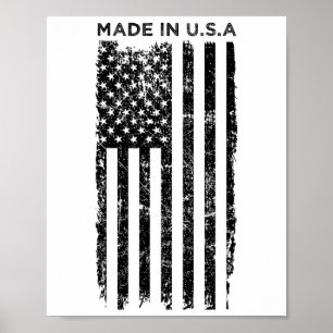 Gemaakt in de Amerikaanse vlag Patriottische 4 jul Poster