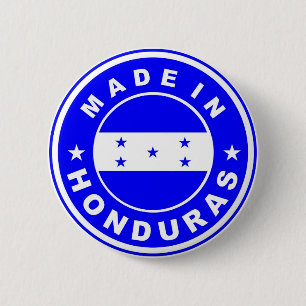 gemaakt in de honduras - ronde van het etiket van  button 5,7 cm