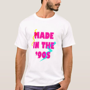 Gemaakt in de jaren '90 retro neon aangepaste verj t-shirt