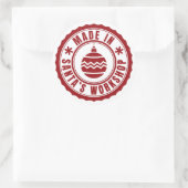 Gemaakt in de Santa's Workshop Ronde Sticker (Tas)
