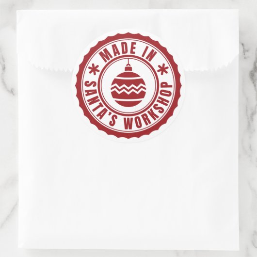 Gemaakt in de Santa's Workshop Ronde Sticker (Tas)