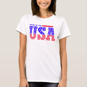 Gemaakt in de VS Amerikaanse TEKST T-shirt