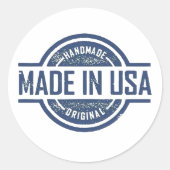 GEMAAKT IN DE VS RONDE STICKER (Voorkant)