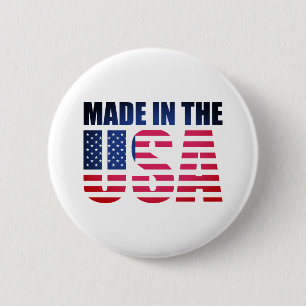 Gemaakt in de VS Vlag Ronde Button 5,7 Cm
