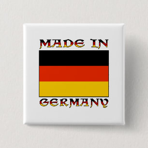 Gemaakt in Duitsland Vierkante Button 5,1 Cm