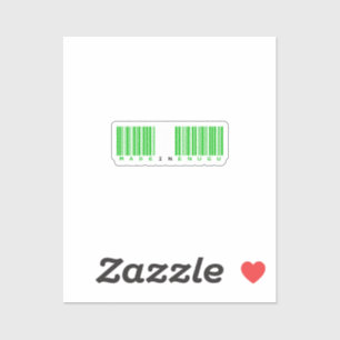 Gemaakt in Enugu State Streepjescode Vlag Sticker