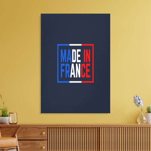 Gemaakt in Frankrijk Wijnkunst Canvas Afdruk (Insitu (Woonkamer))