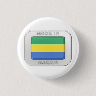 Gemaakt in Gabon Ronde Button 3,2 Cm